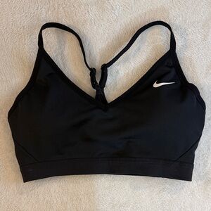 Nike Women's Black Sports Bra with White Logo